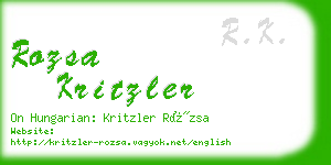 rozsa kritzler business card